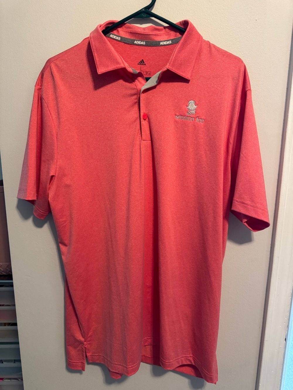adidas Men’s Coral Performance Polo with Embroidered Logo